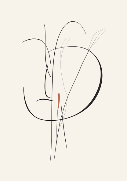 Soft Abstract Line Portrait Poster