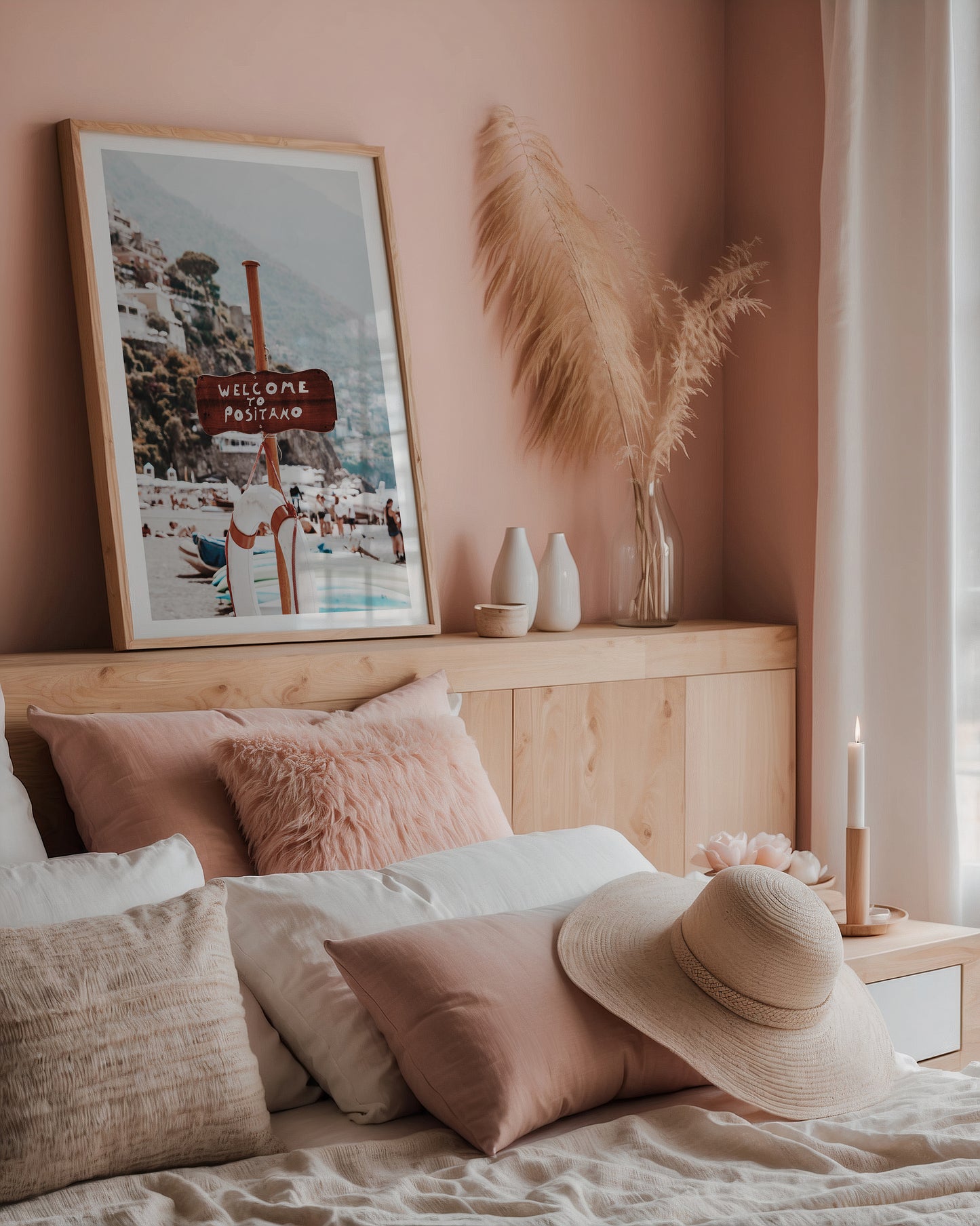 Positano Beach Sign Poster