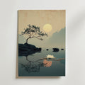 Golden Stillness Lake Poster