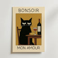 Midnight Wine Cat Poster