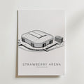 Strawberry Arena affisch inramad i neutral ram – se hur konsttrycket ser ut, Bozetto