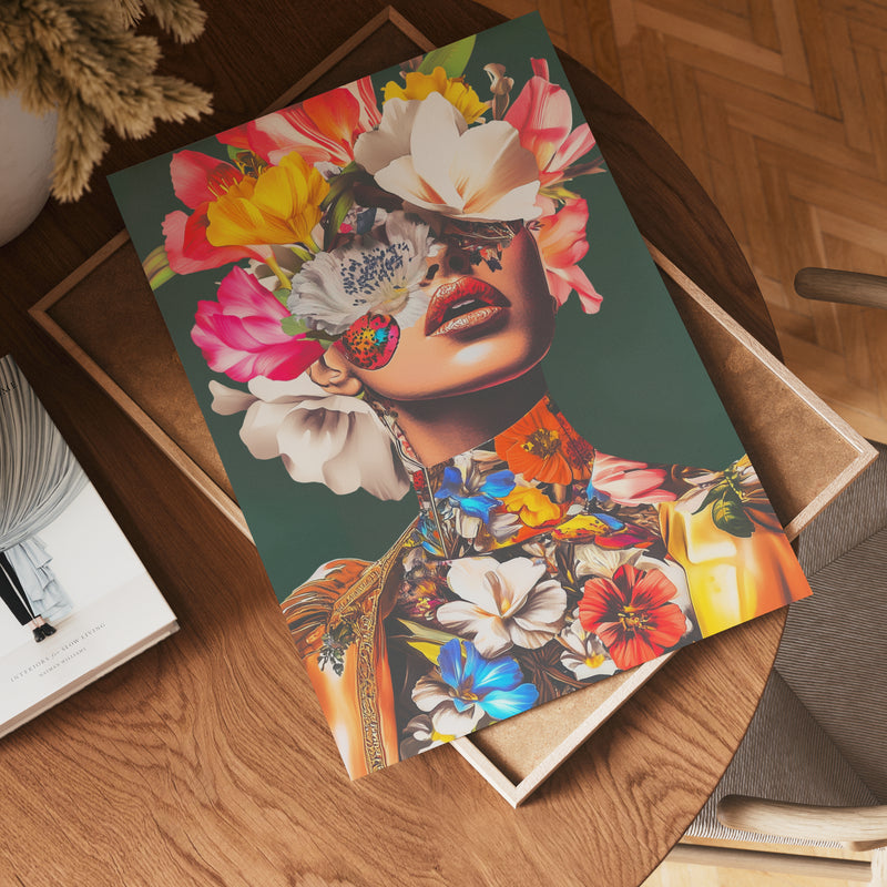 Floral Mask Portrait Poster
