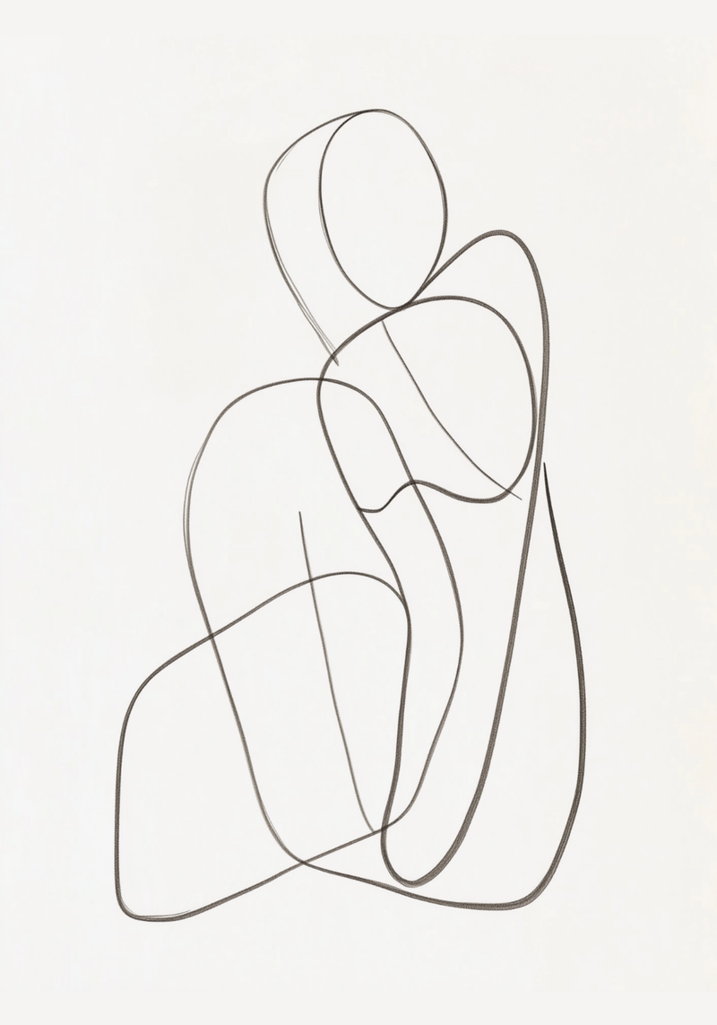 Seated Abstract Figure Poster