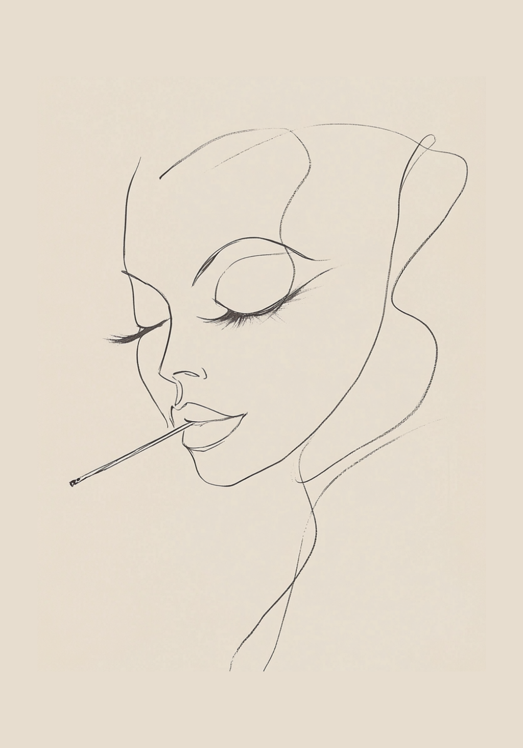 Vintage Femme Smoking Poster