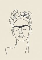 Frida Inspired Line Art No.2 Poster