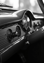 Old School Car Dashboard Poster