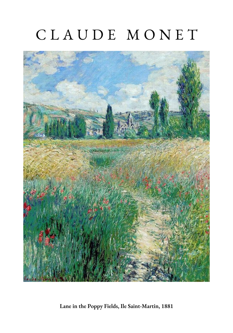 Claude Monet Lane In The Poppy Fields Poster