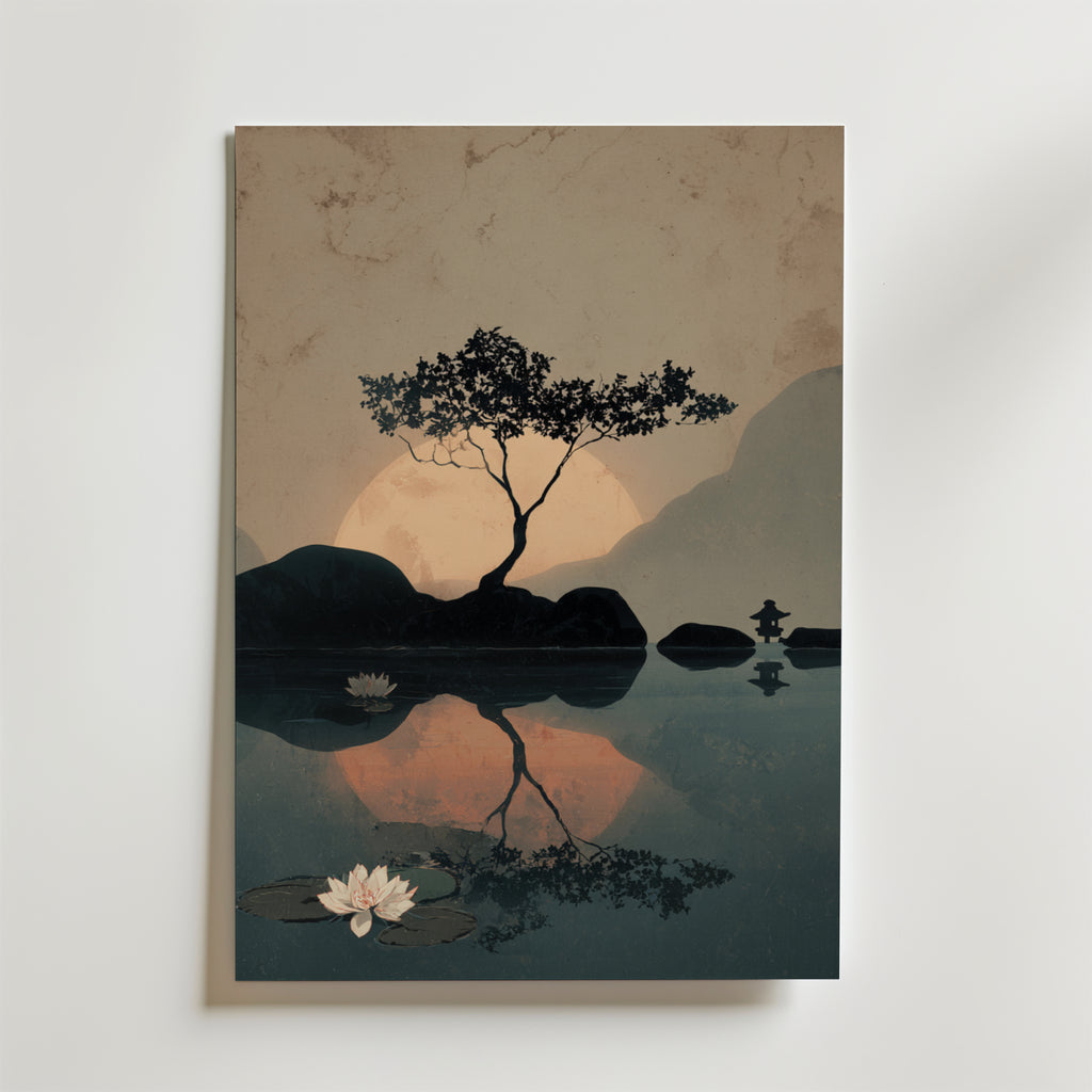 Silent Sunset Reflection Poster