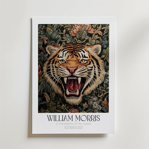 William Morris Jungle Tiger – stilfullt konsttryck från Bozetto, tryckt på matt finpapper