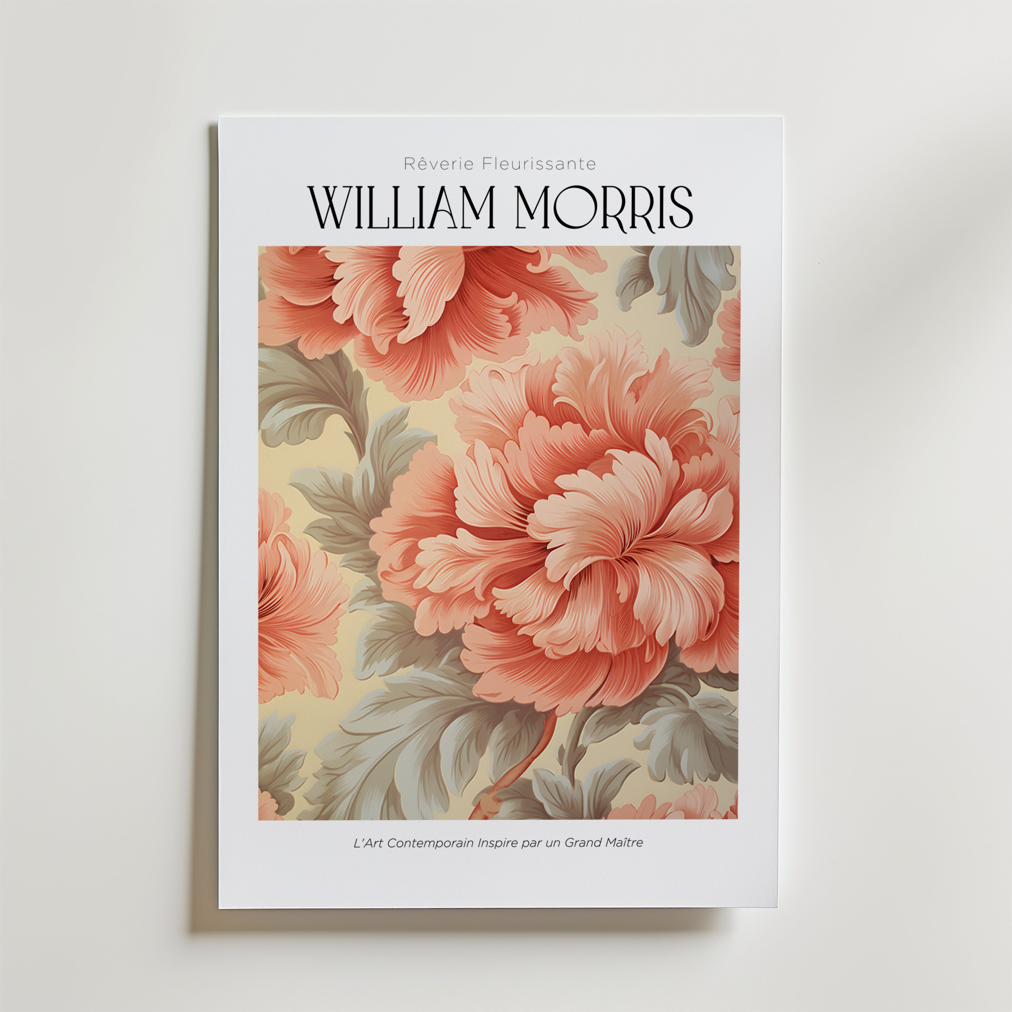 William Morris Coral Peony Garden Poster
