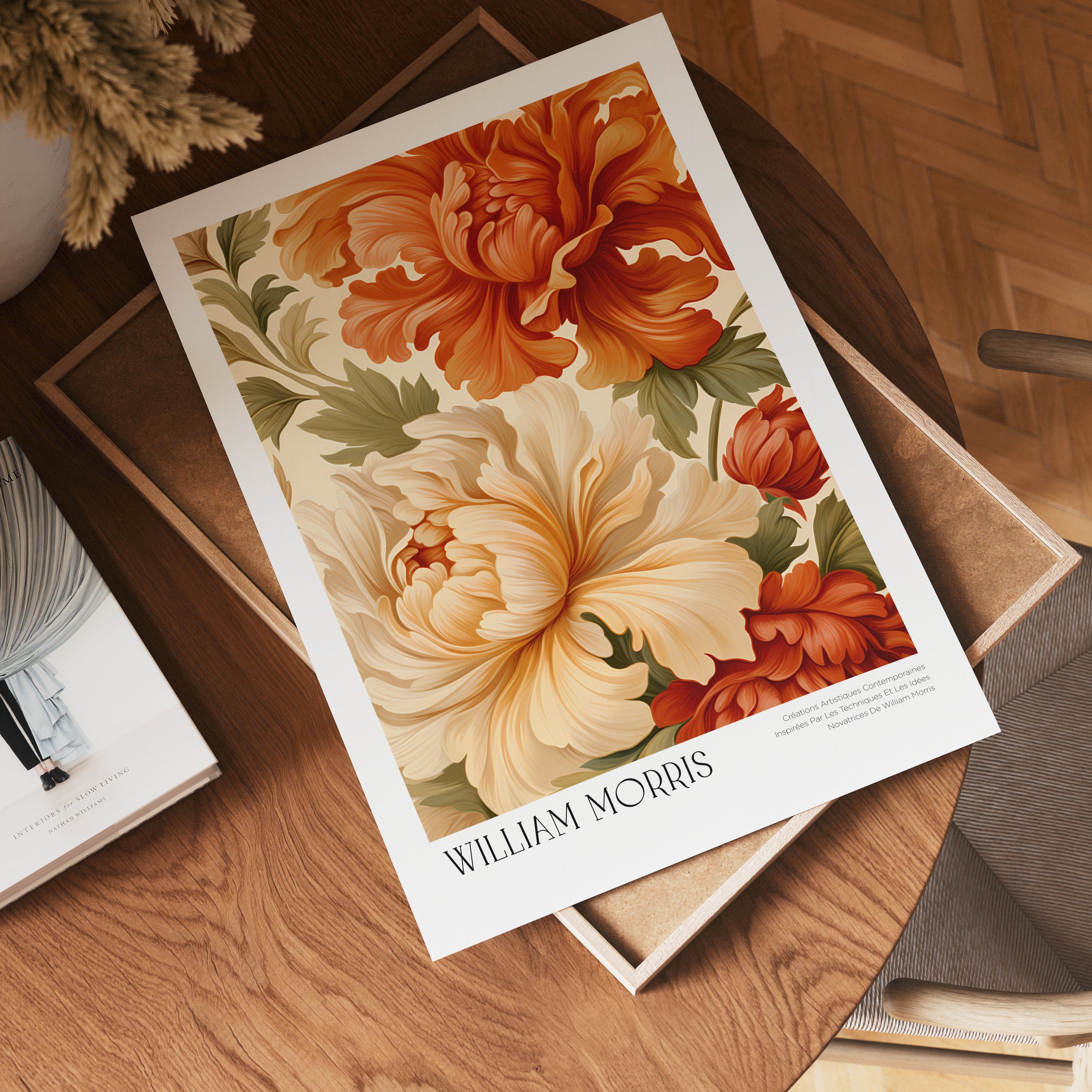 William Morris Amber Peony Bloom Poster