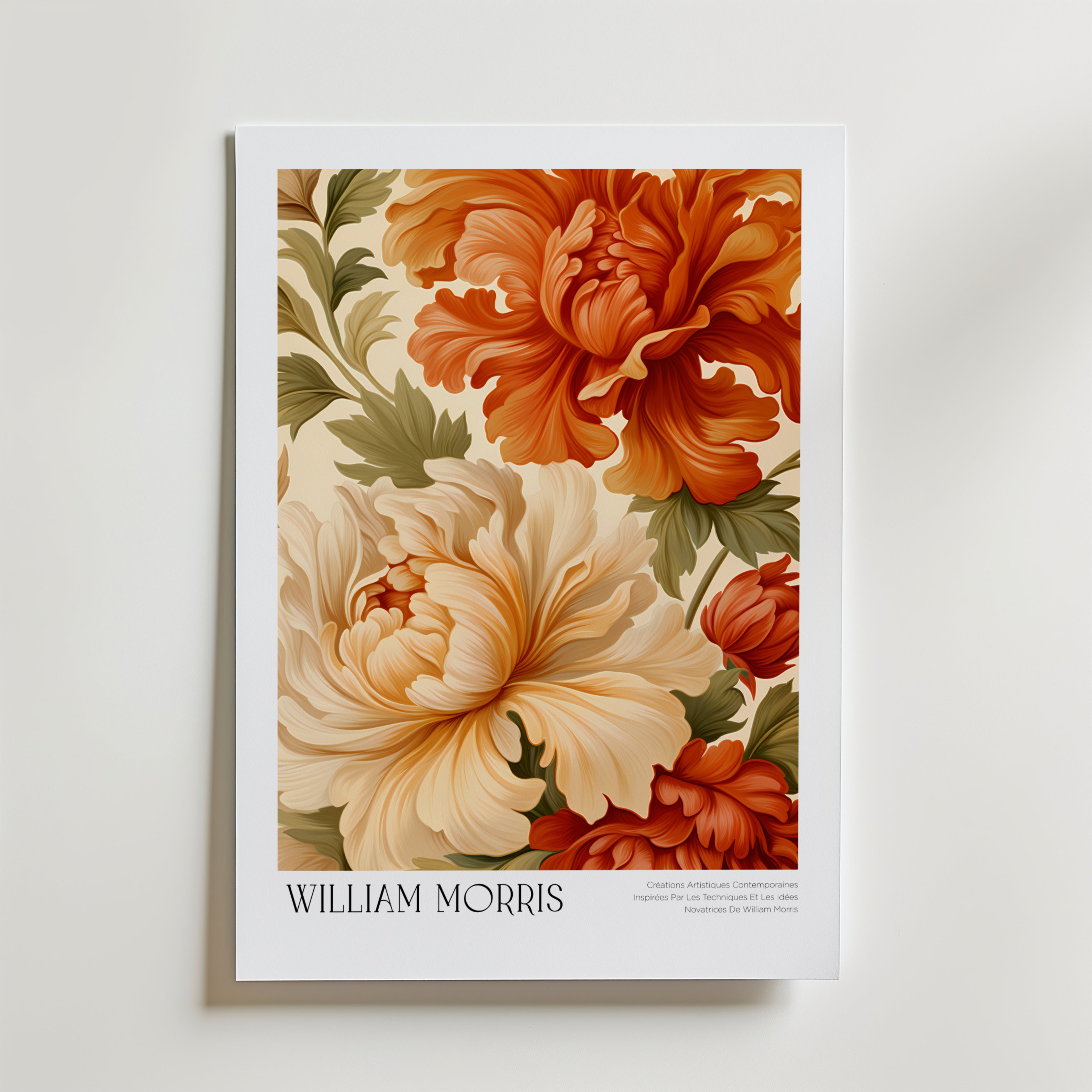 William Morris Amber Peony Bloom Poster