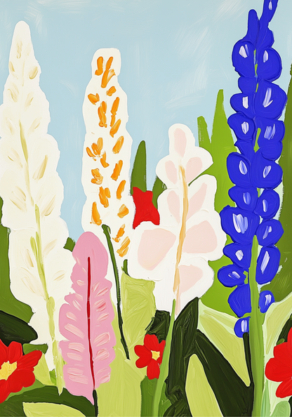 Floral abstract vibrant botanical Poster