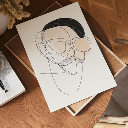 Abstract Bearded Man Poster