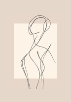Curvy Line Art Woman Poster