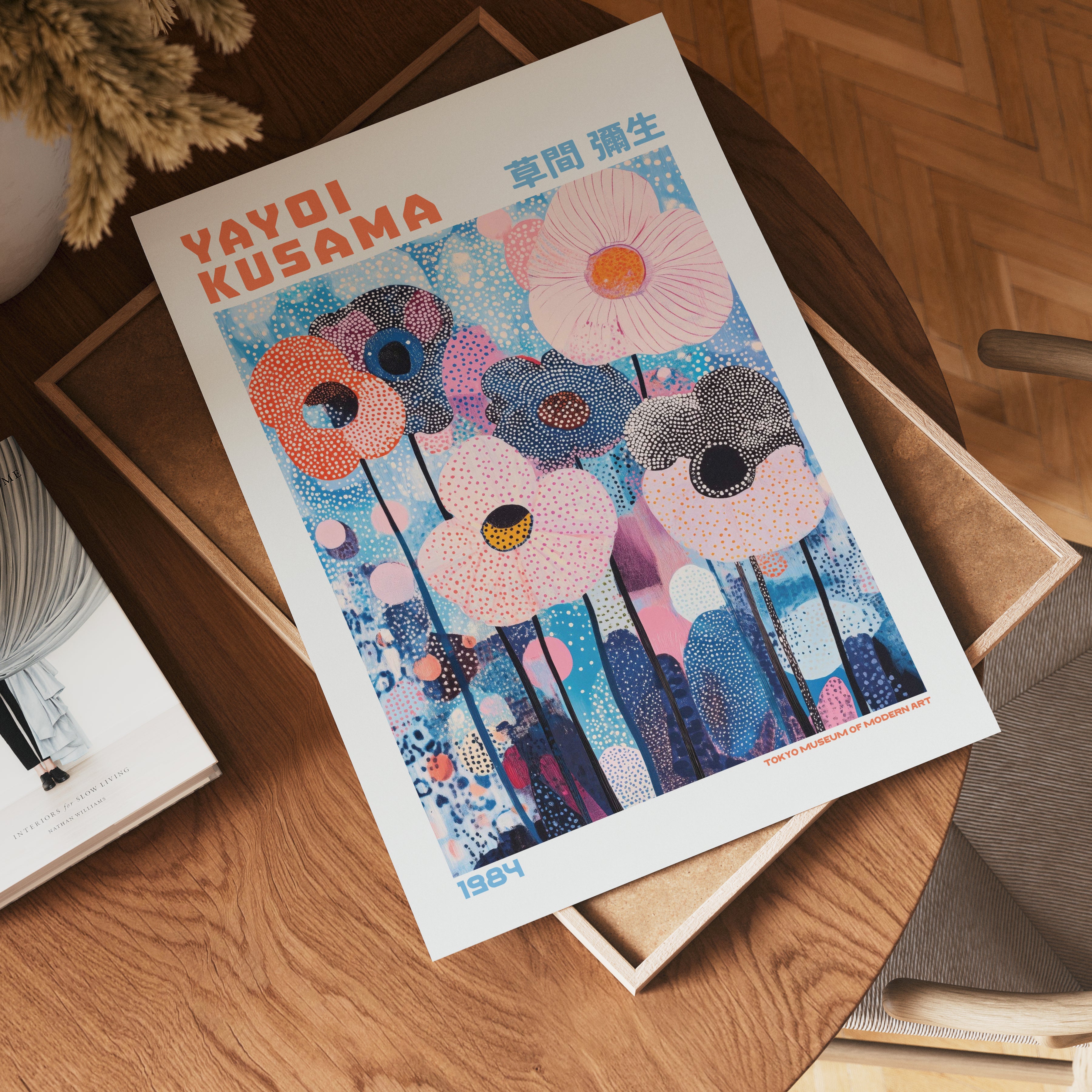 Yayoi Kusama Blue Floral Symphony Poster