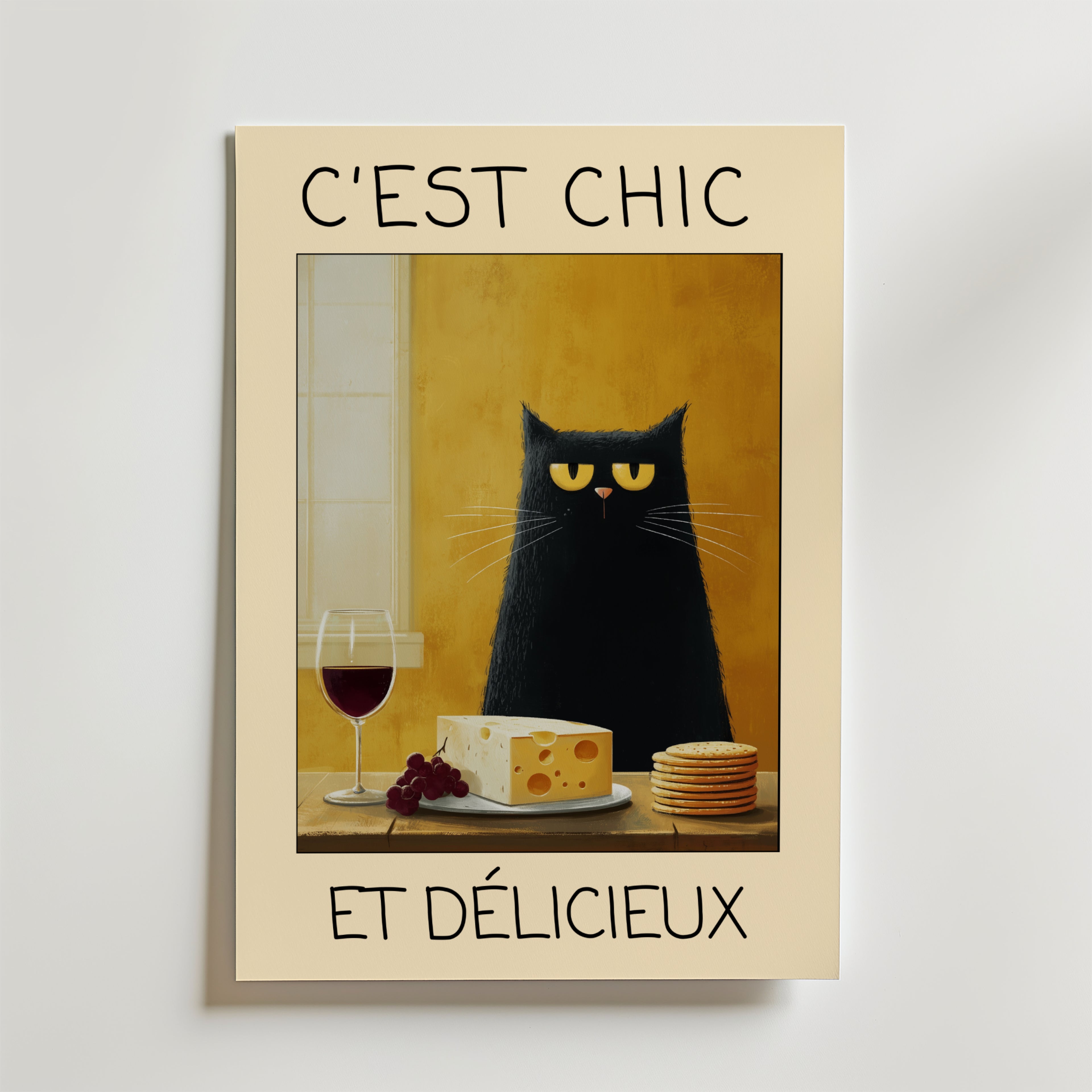 French Gourmet Cat Poster