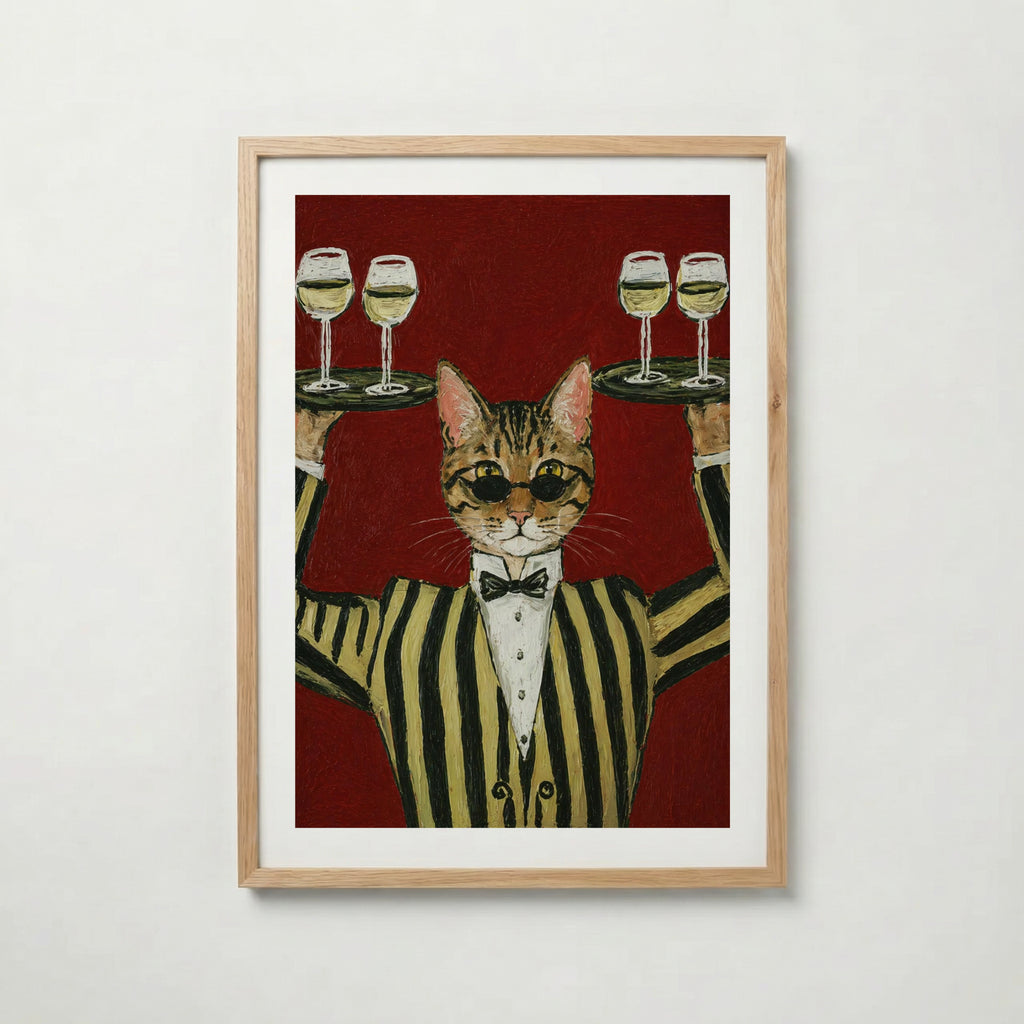 Champagne Cat Poster