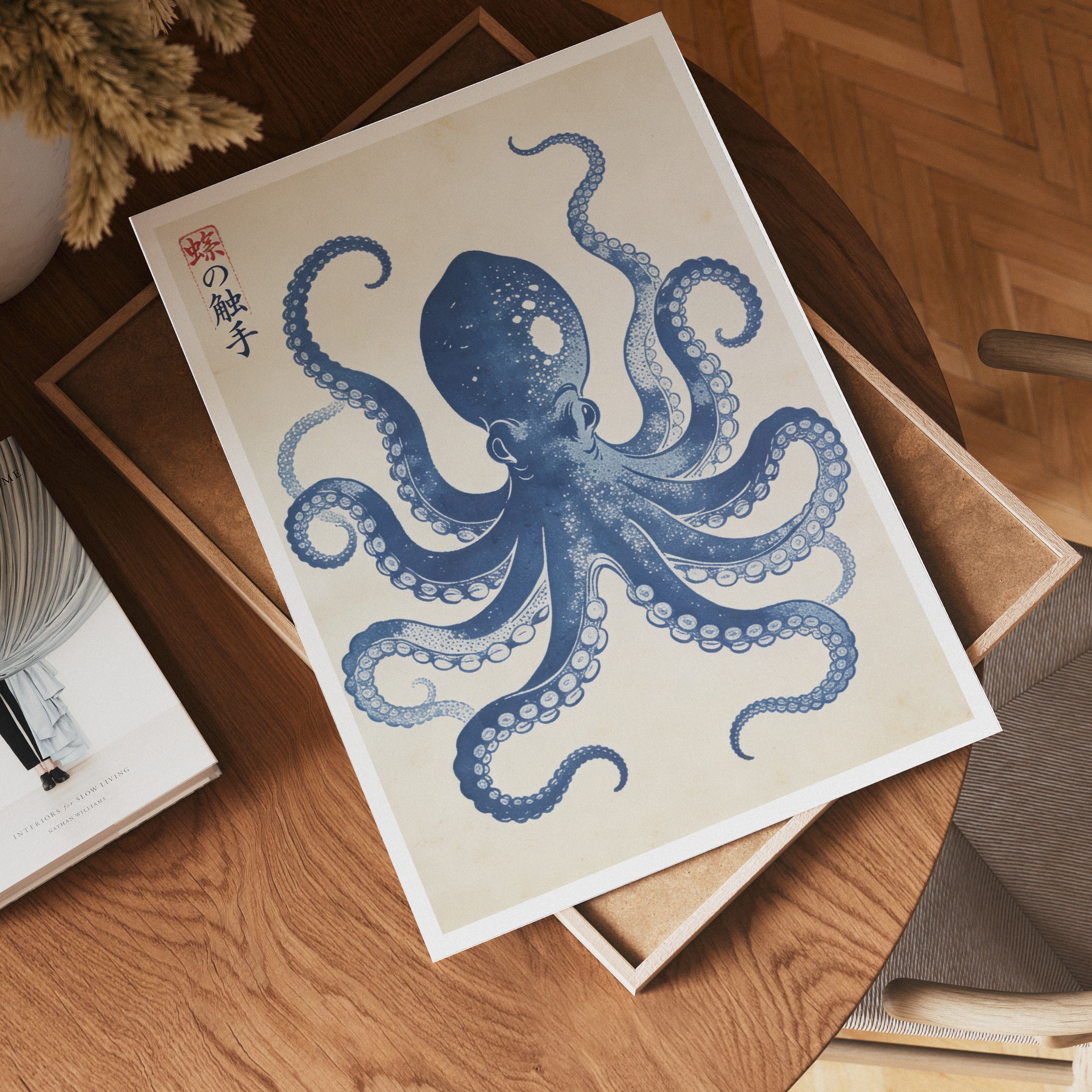 Indigo Octopus Poster – modern väggdekoration – köp poster online Bozetto