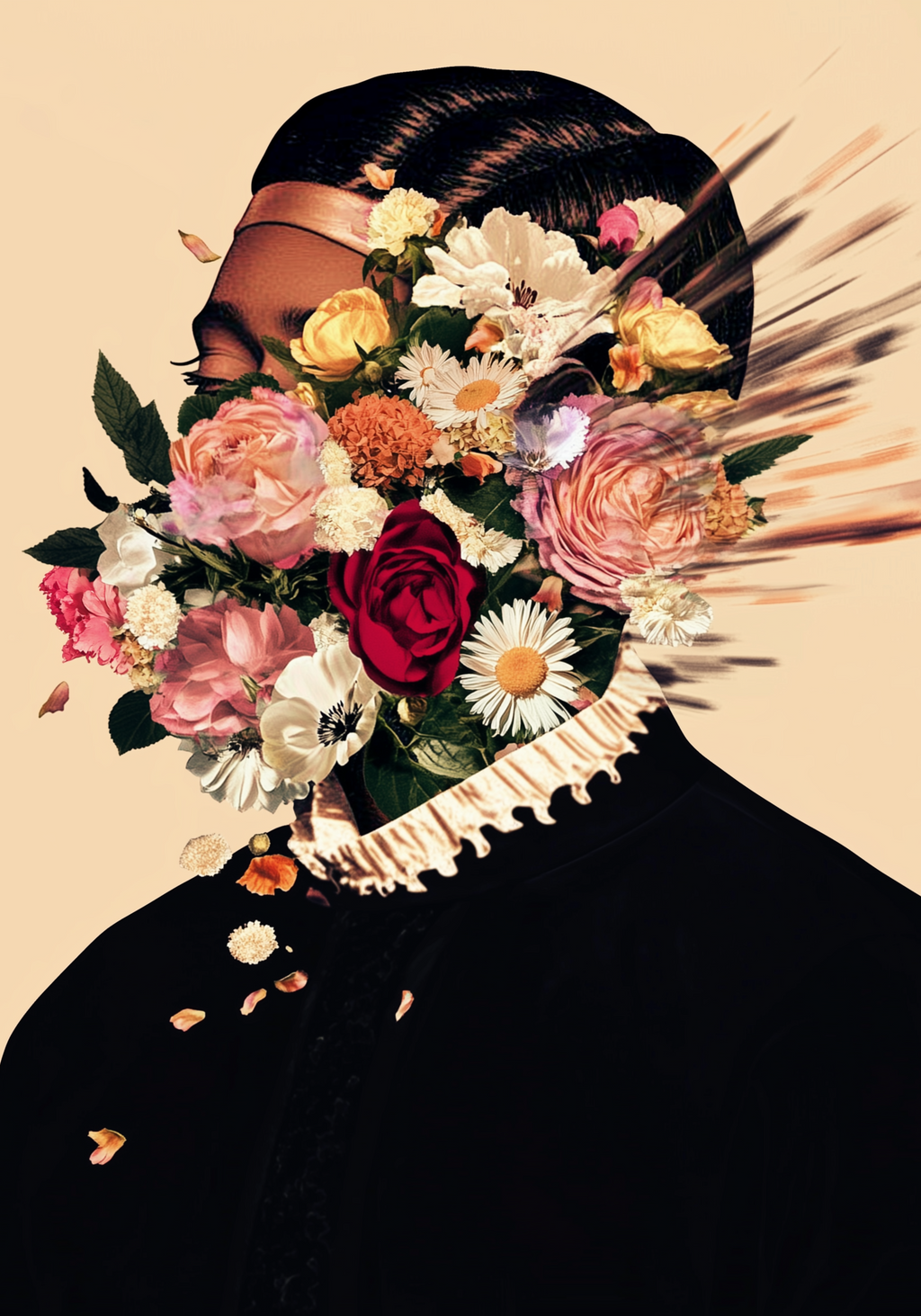 Floral Explosion Portrait Poster