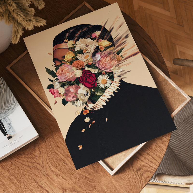 Floral Explosion Portrait Poster