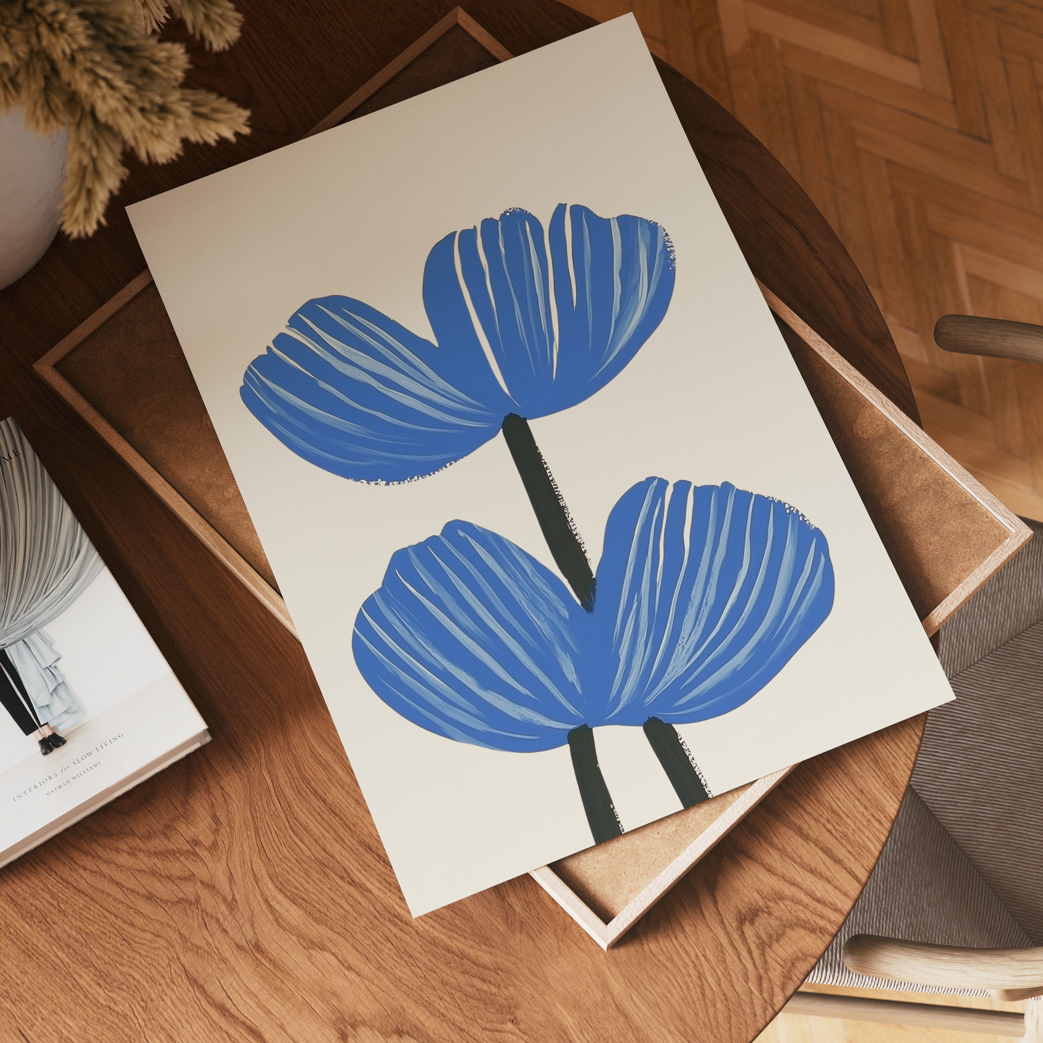 Blue floral Botanical Home Poster