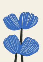 Blue floral Botanical Home Poster