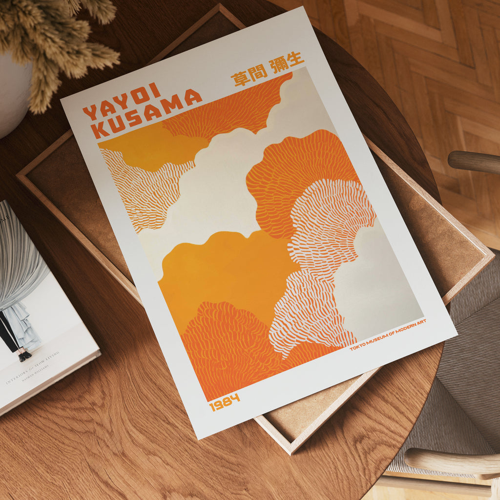 Yayoi Kusama Warm Orange Abstraction Poster