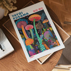 Yayoi Kusama Neon Mushroom Dream Poster