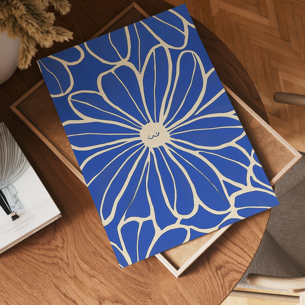 Happy Blue Flower Poster