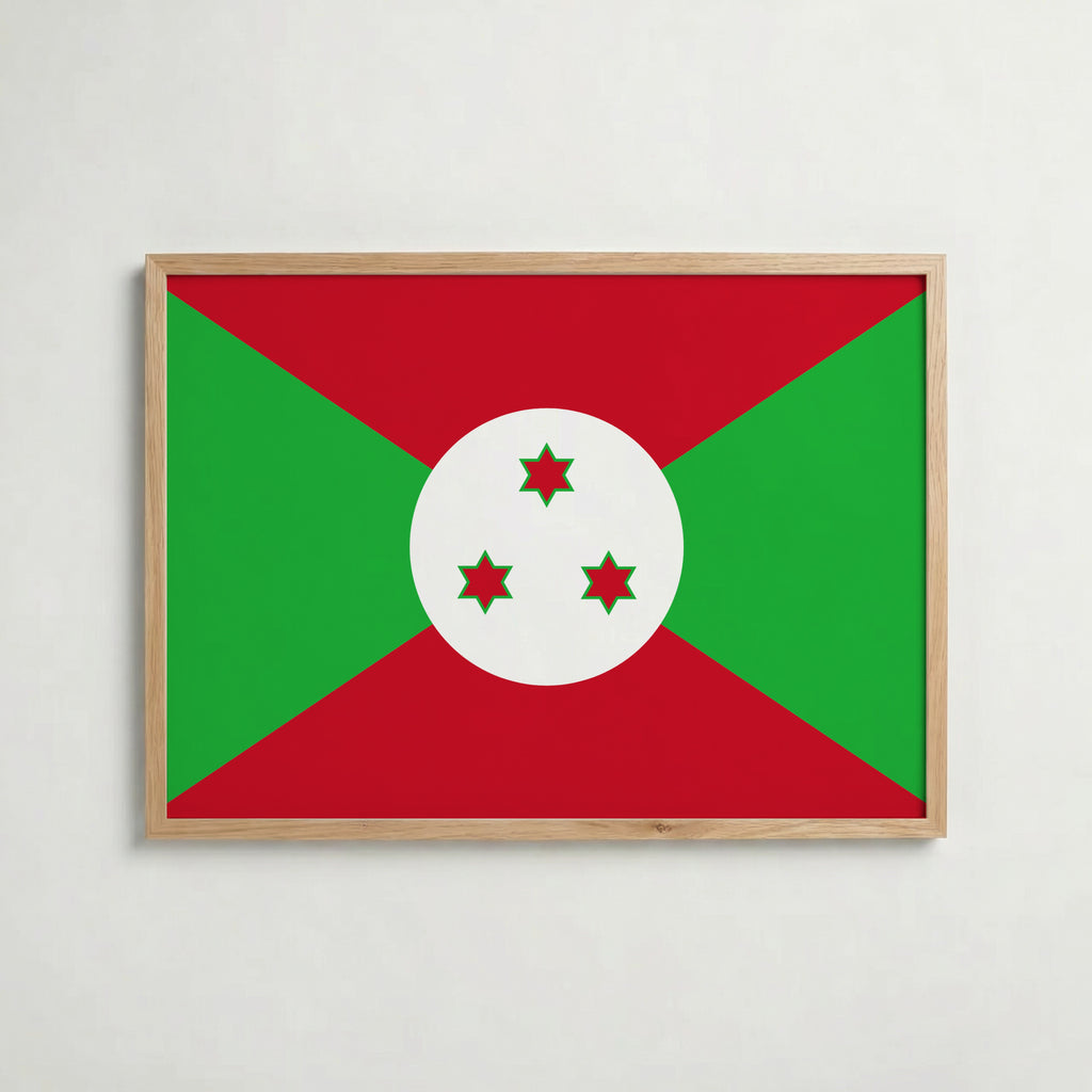 Burundi National Flag Poster – poster väggdekoration inredning – Affischer hos Bozetto