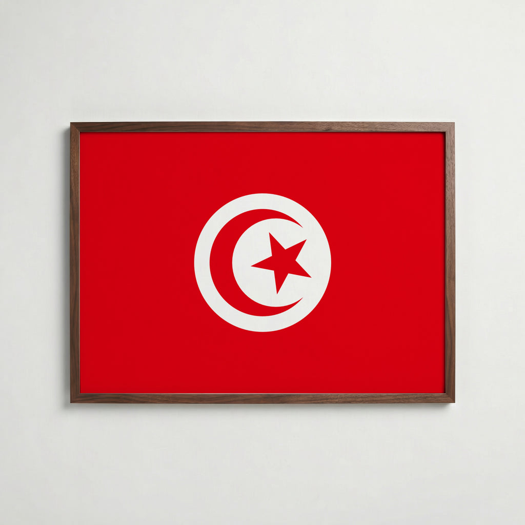 Tunisia National Flag Poster poster – väggdekoration för hemmet – köp hos Bozetto