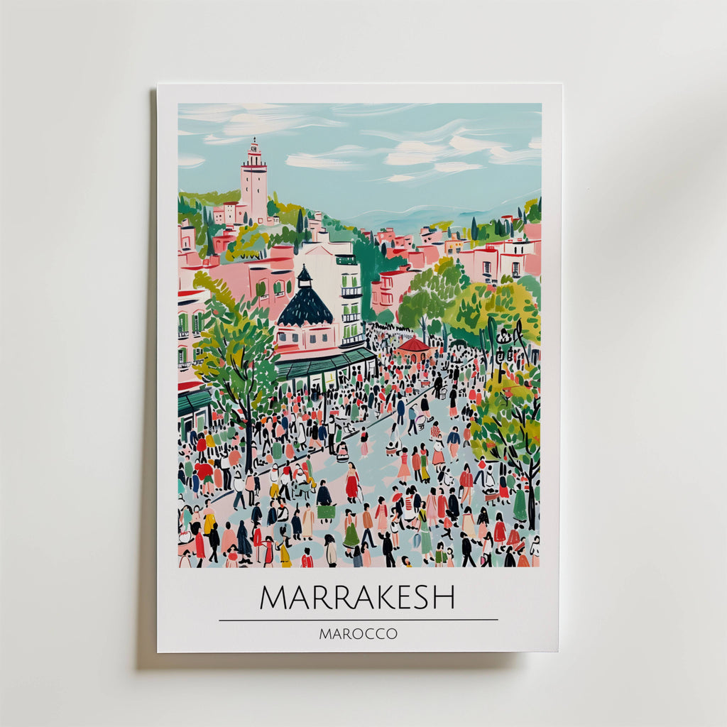 Marrakesh Vibrant Market Square Poster