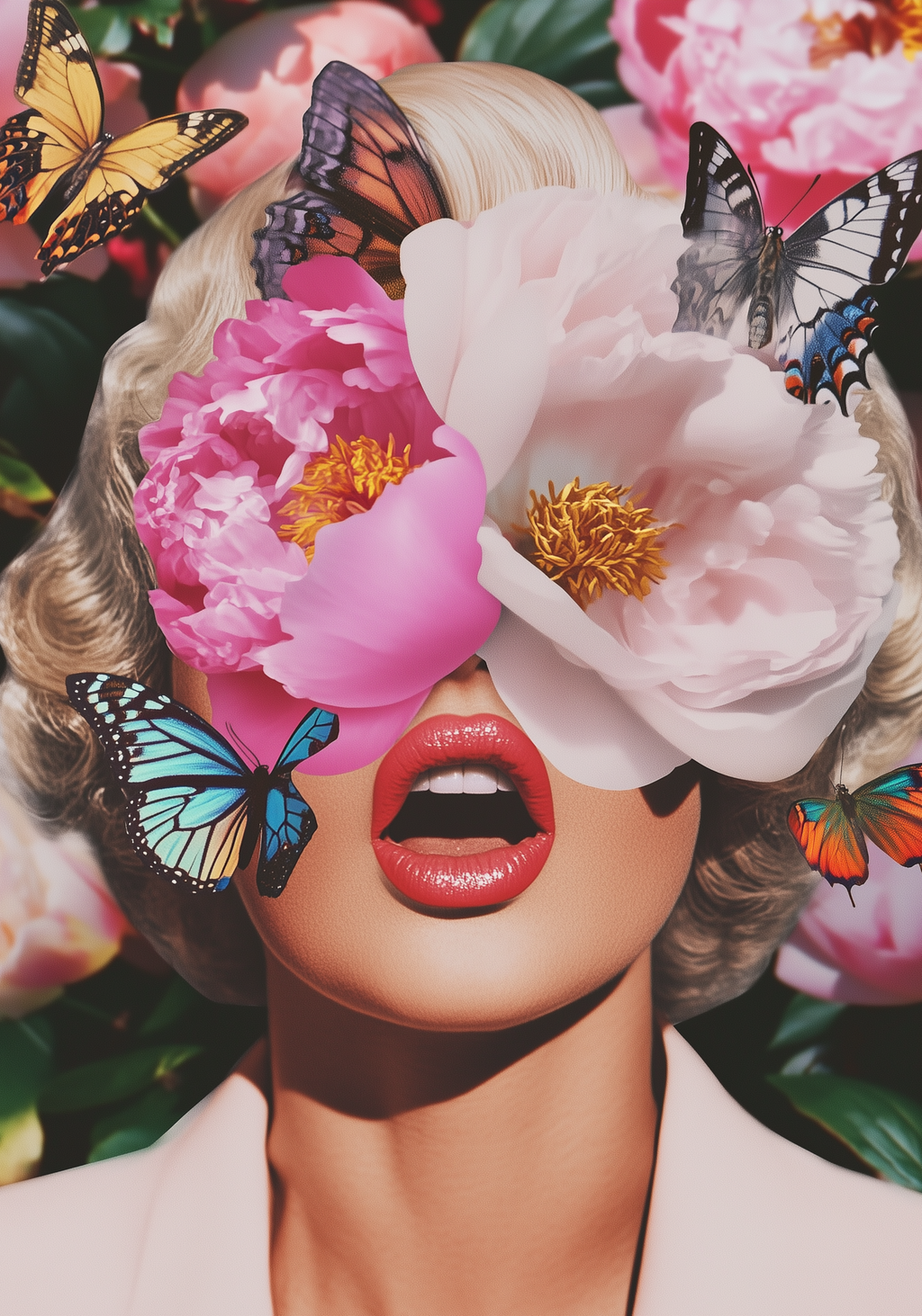 Floral Butterfly Eyes Poster