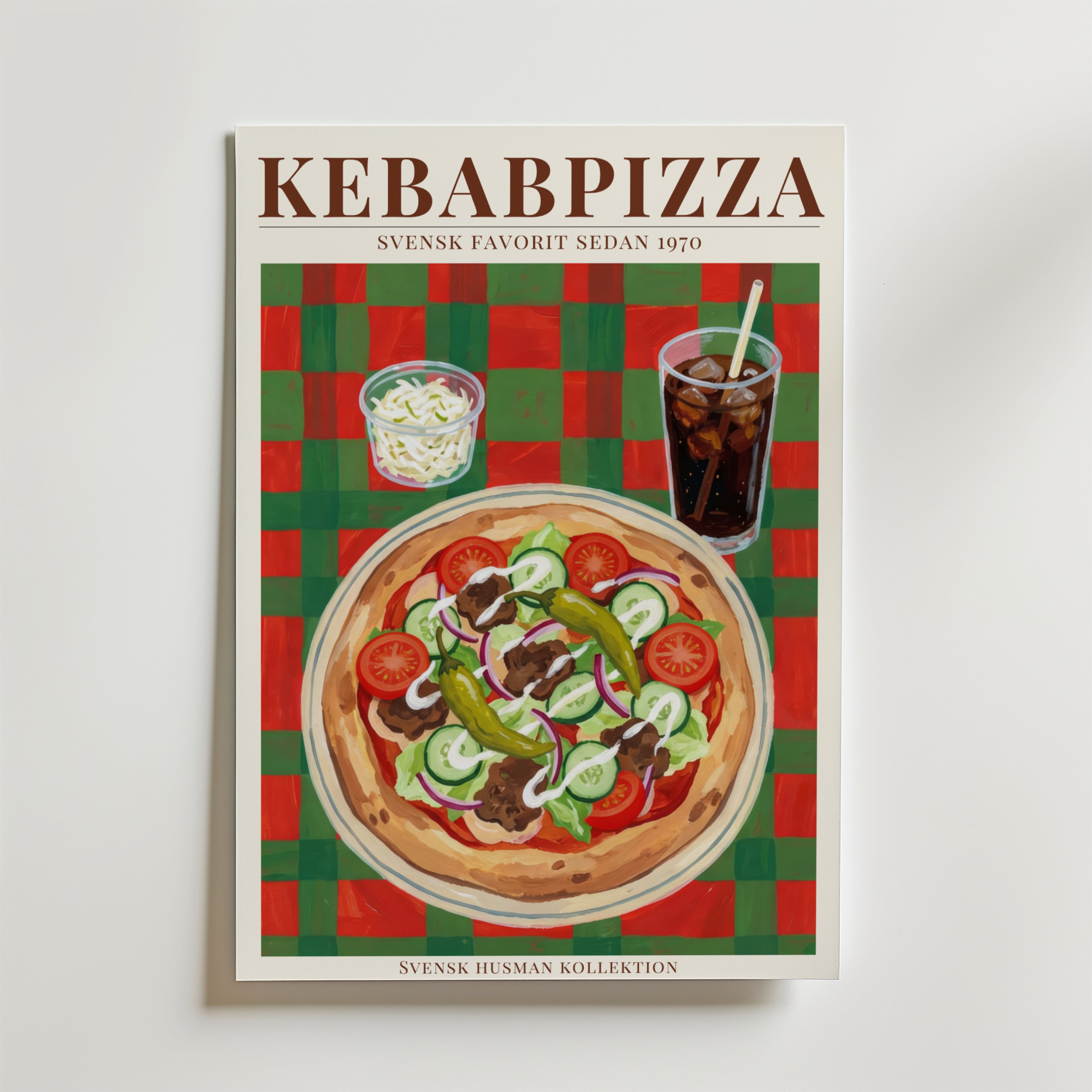 Kebabpizza Poster affisch – poster till väggdekoration – köp online hos Bozetto
