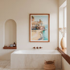 Coastal Village Escape Poster