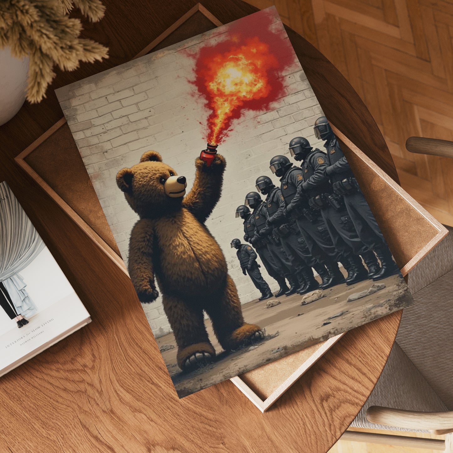Teddy Bear Flamethrower Poster