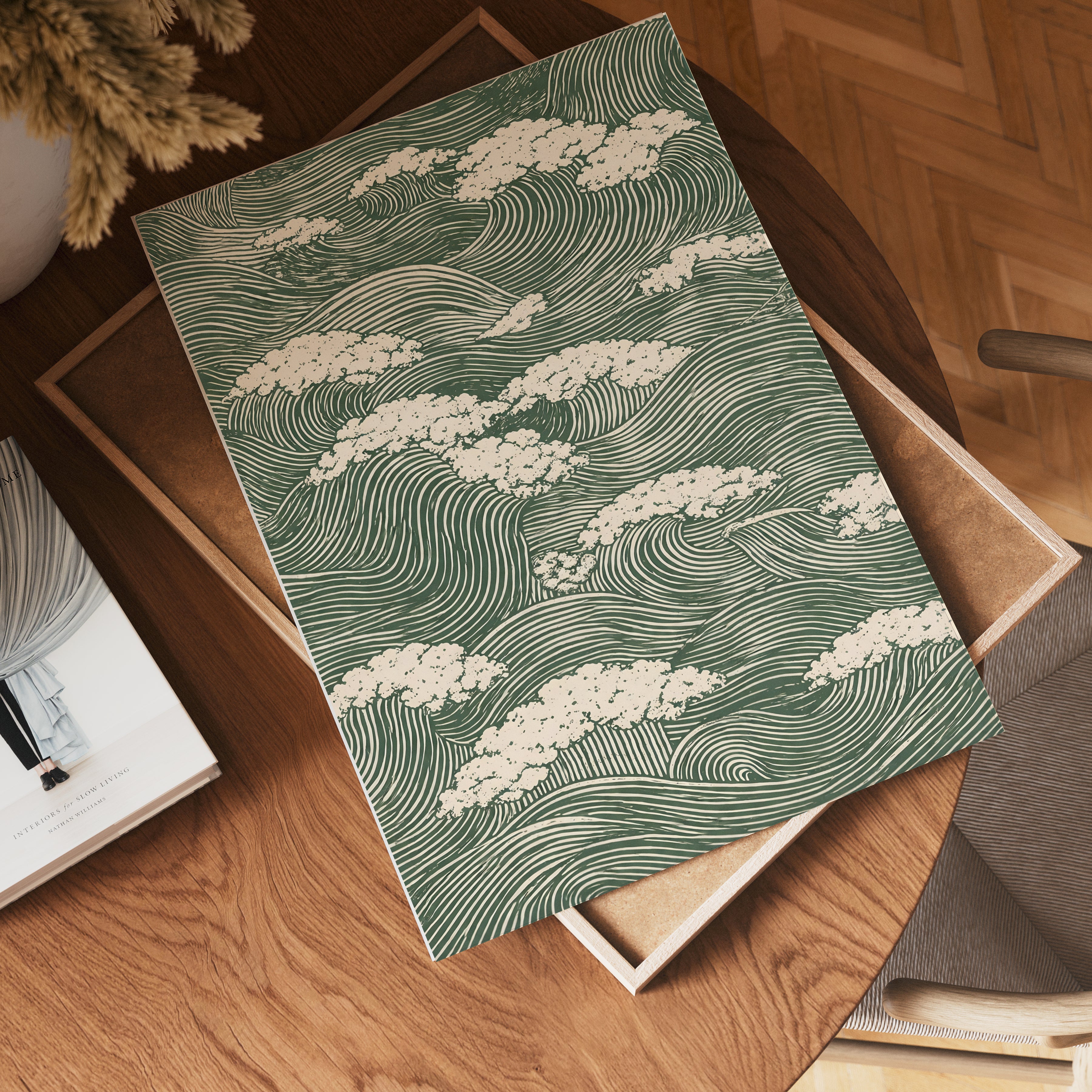 Waves and Clouds Poster