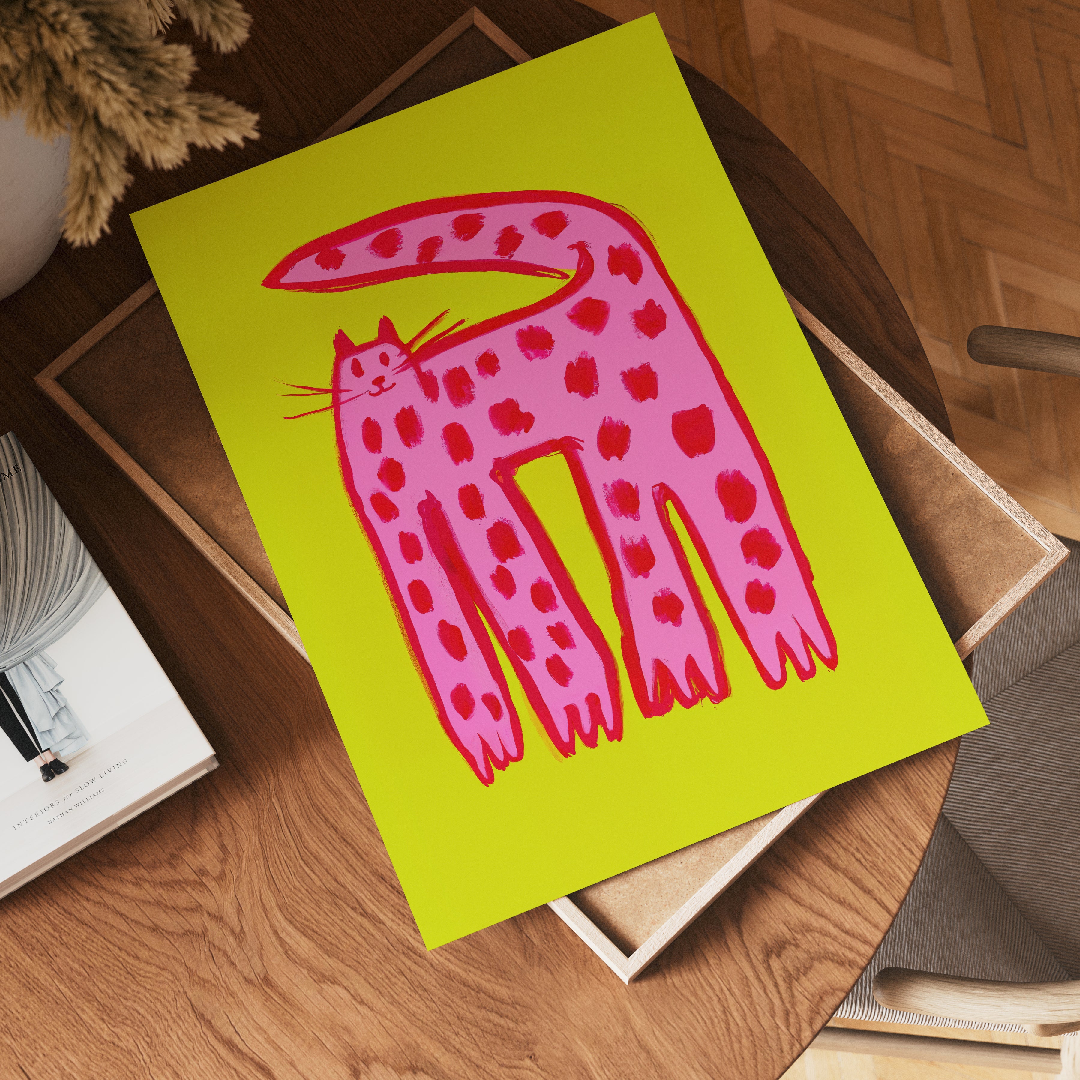 Playful Pink Cat Poster