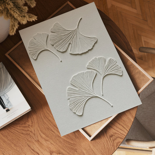 Ginkgo Leaf Textured Poster
