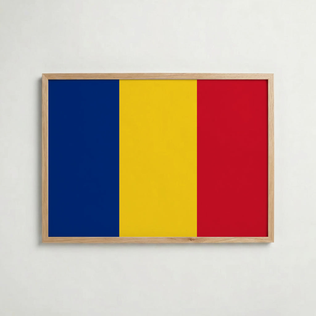 Romania National Flag Poster – poster väggdekoration inredning – Affischer hos Bozetto