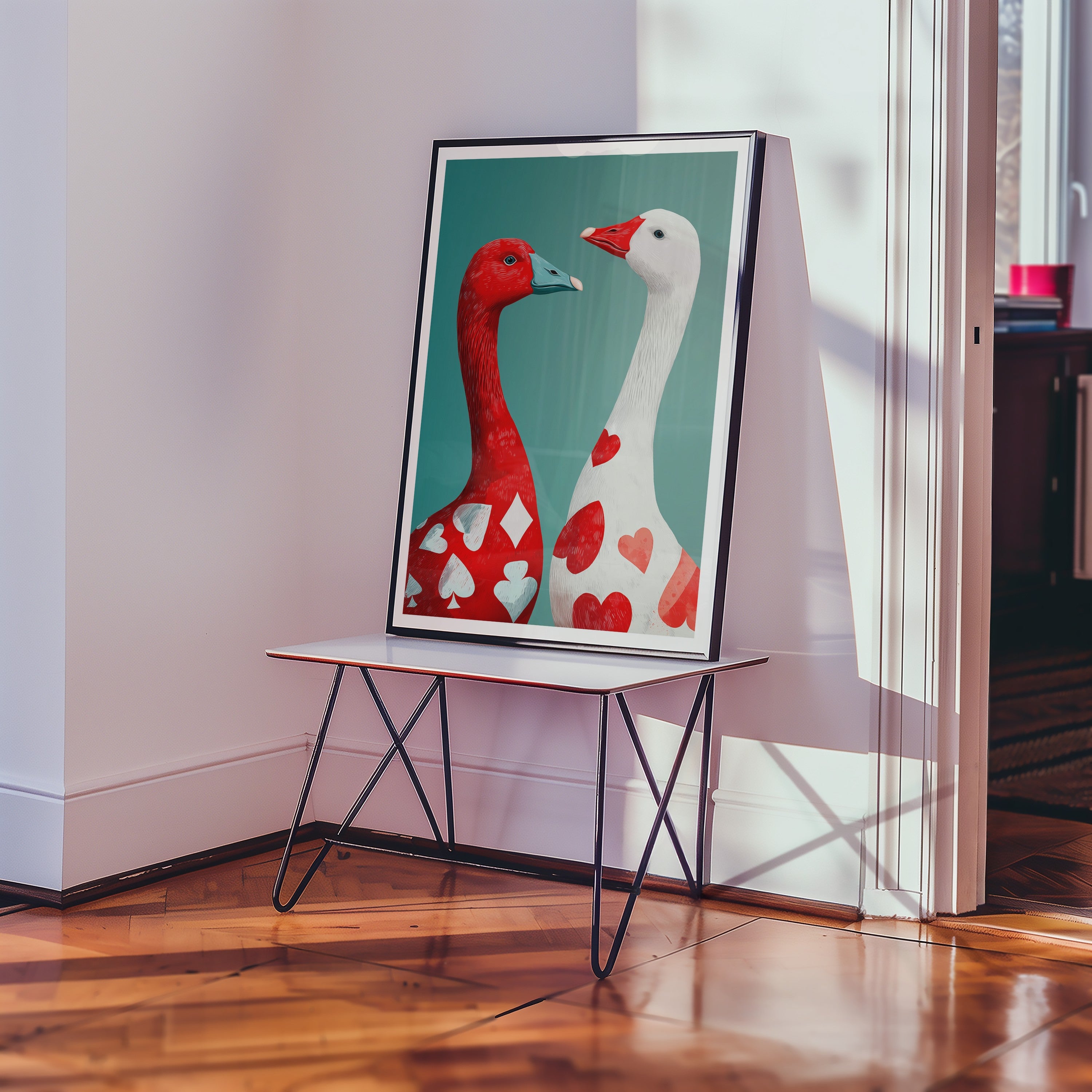 Heart & Spade Geese Poster affisch – köp poster online – Bozetto väggdekoration