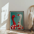 Heart & Spade Geese Poster – poster väggdekoration inredning – Affischer hos Bozetto