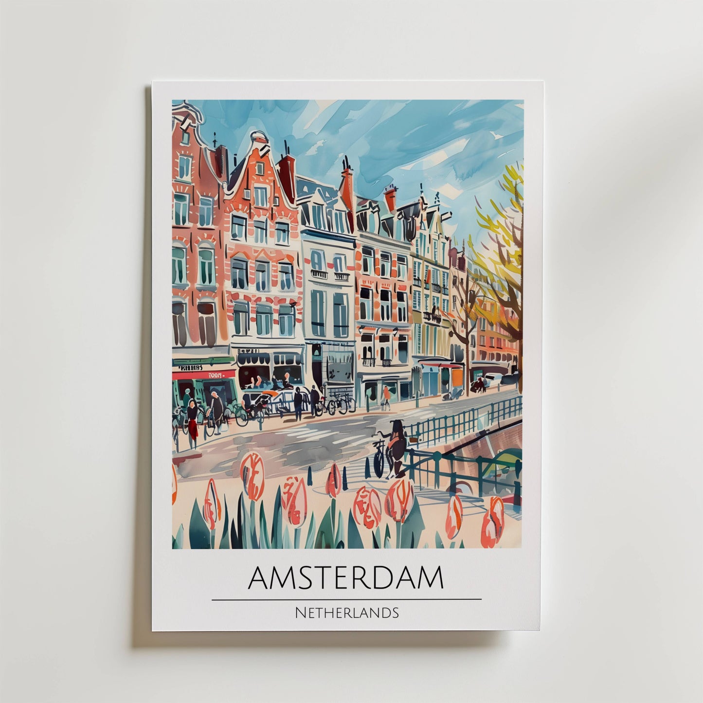 Amsterdam Tulip Canal Poster