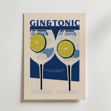 Gin & Tonic Cocktail Poster – Upptäck vår Gin & Tonic Cocktail Poster , som är tryckt på FSC-certifierat