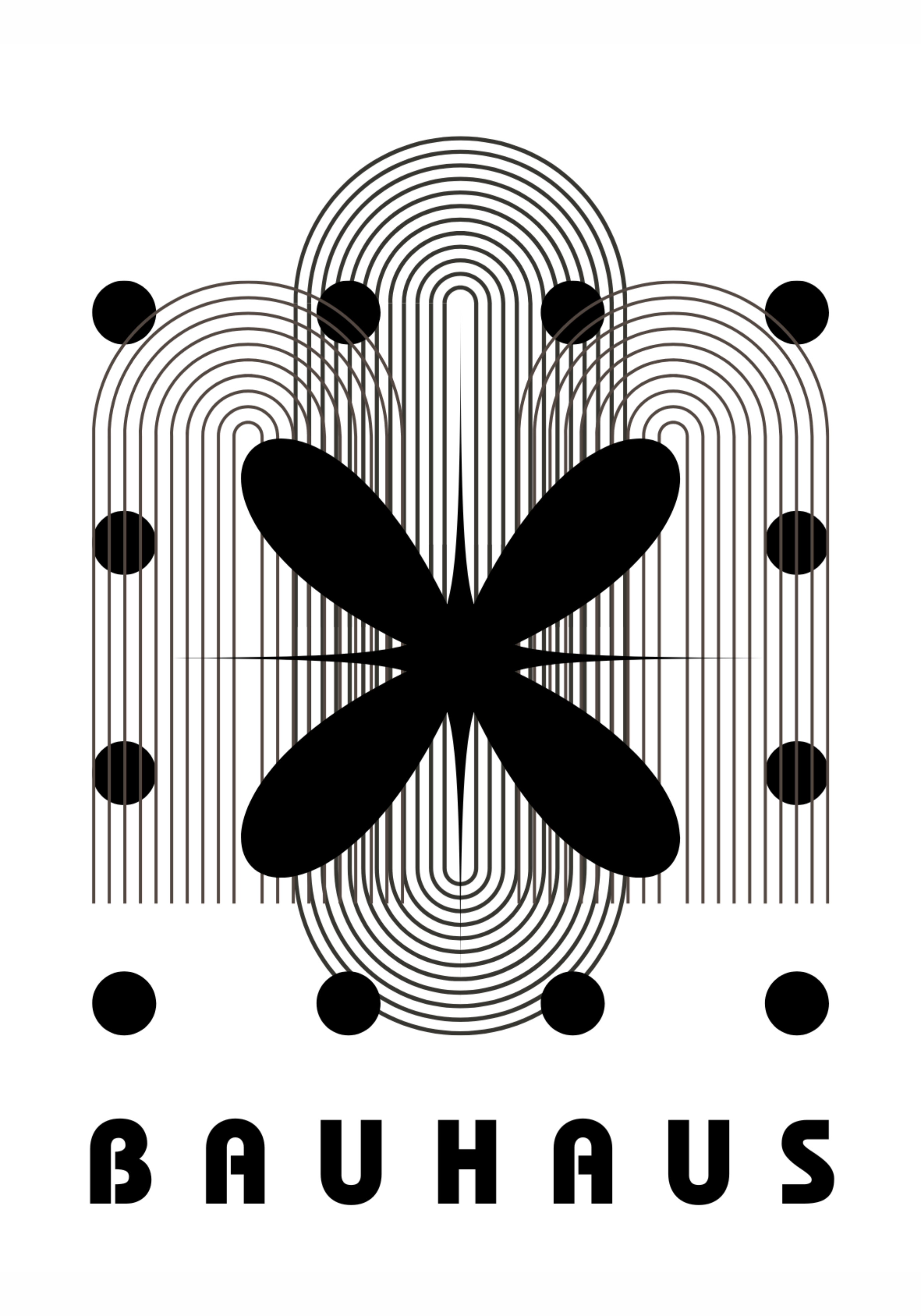 Bauhaus Abstract Bloom Poster