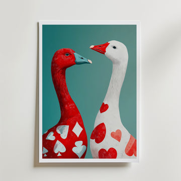 Heart & Spade Geese Poster