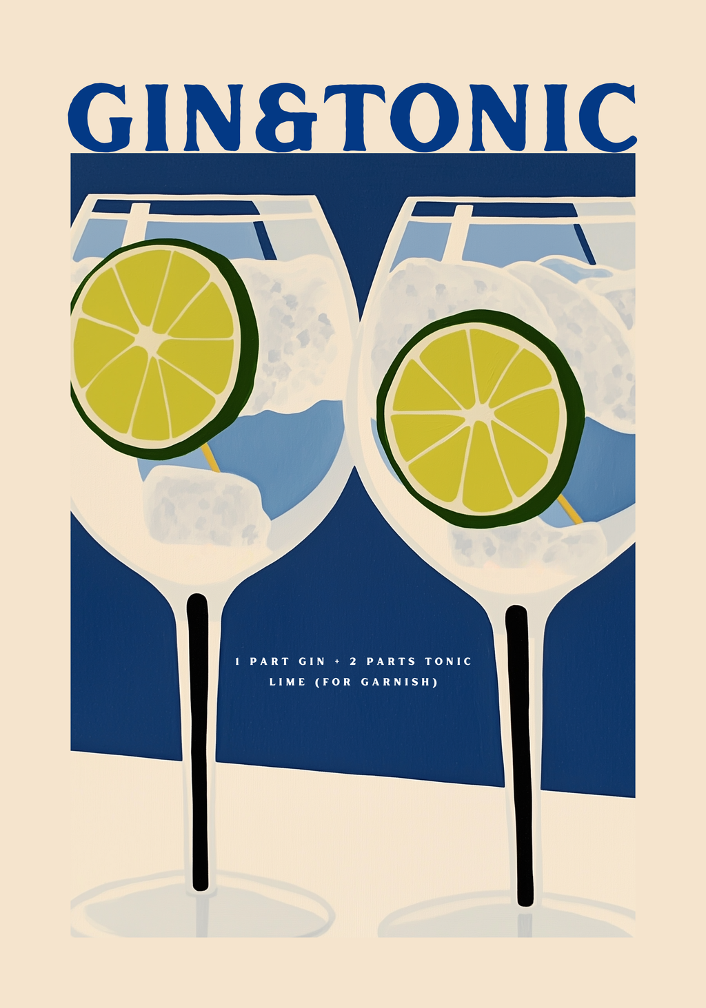 Gin & Tonic Cocktail Poster