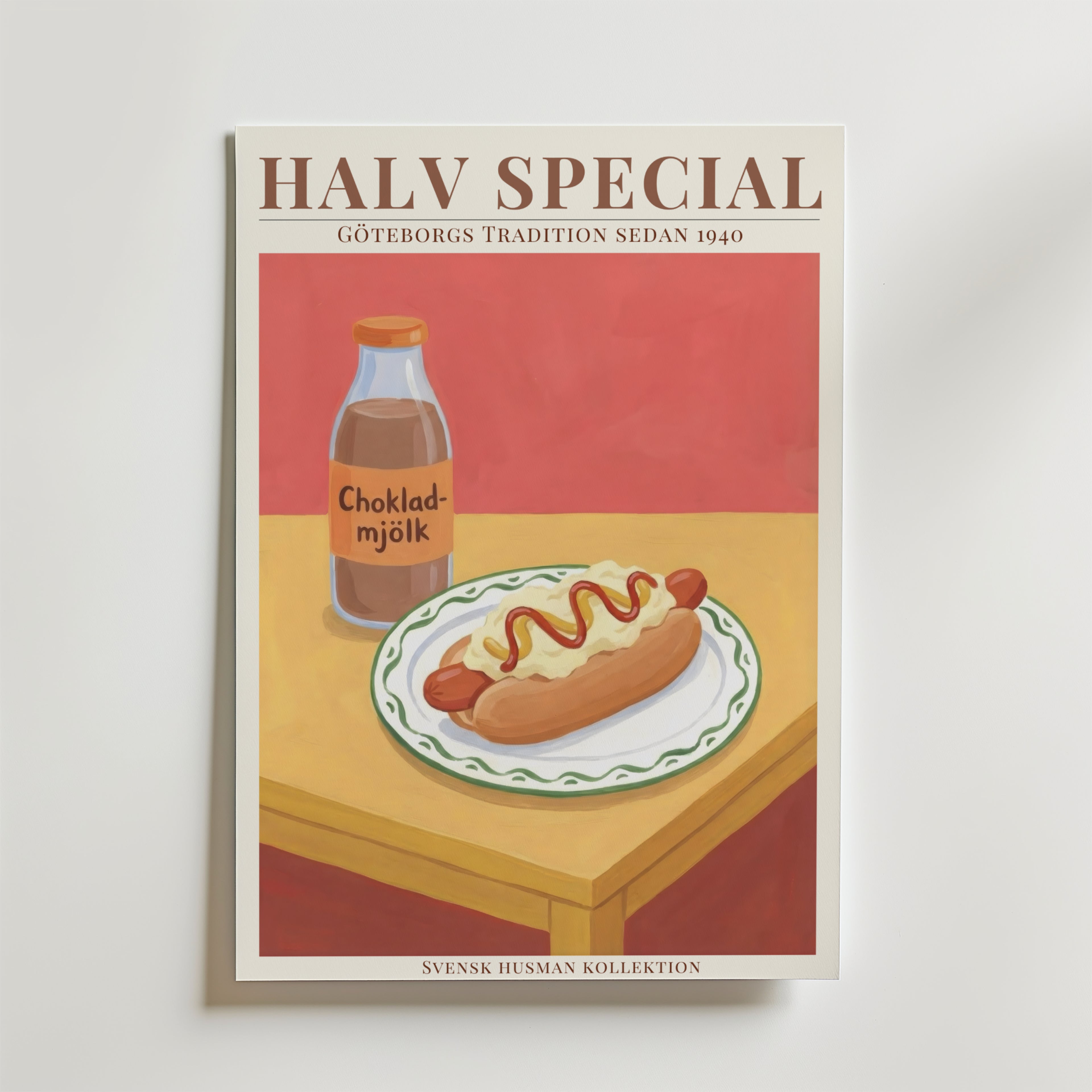 Halv Special Poster – En färgstark och lekfull poster som hyllar den riktiga Göteborgsklassikern, Halv Special.