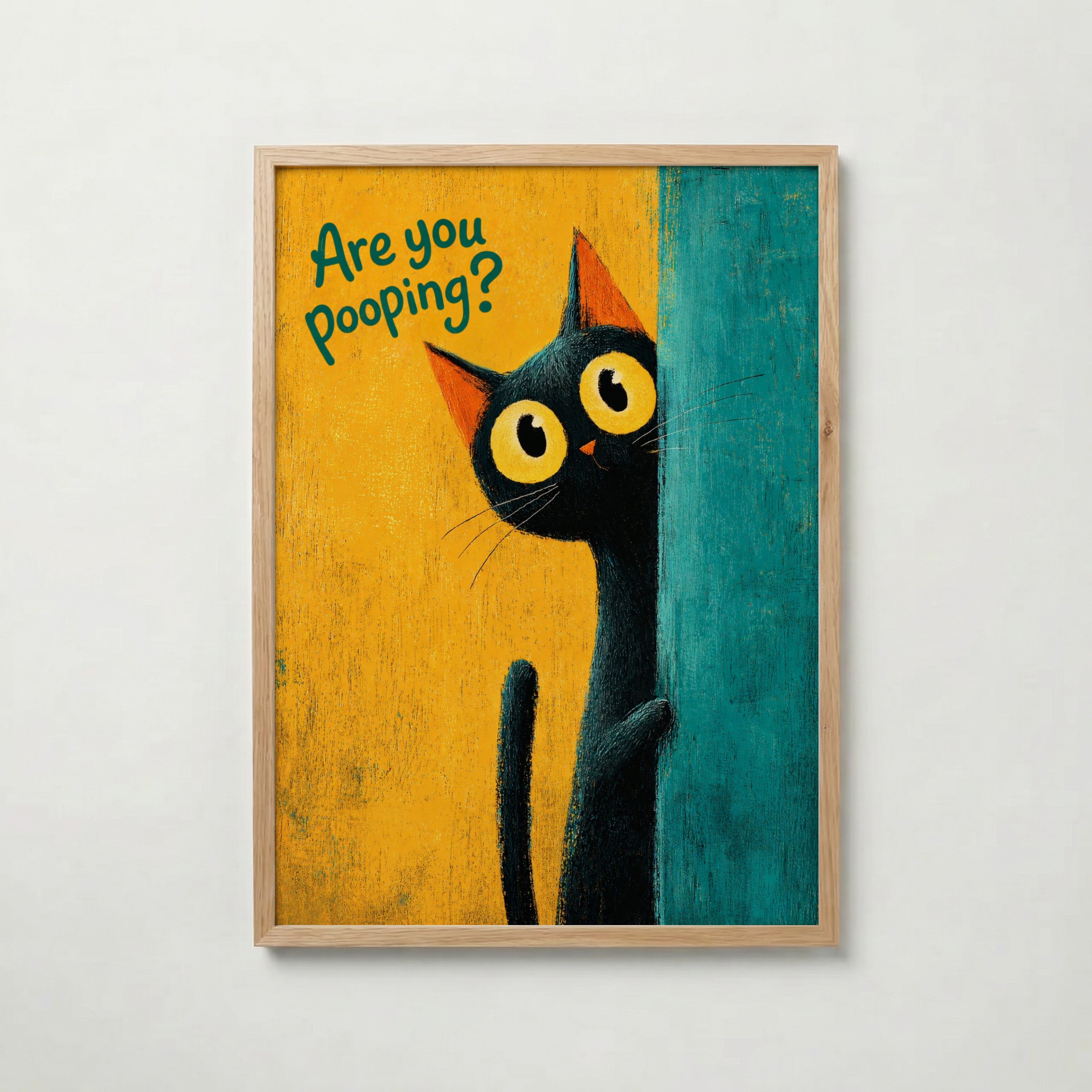 Bathroom Inspector Cat Poster